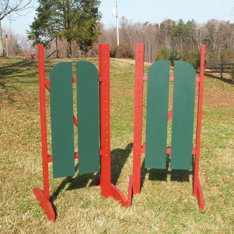 2 Panel Barn Door Wing Standards Wood Horse Jumps - Platinum Jumps