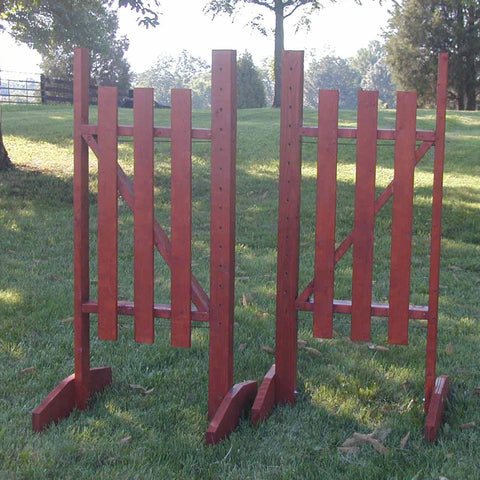 3 Panel Wing Standards Wood Horse Jumps - Platinum Jumps