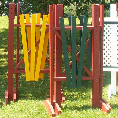 3 Panel Colored "V" Wing Standards Wood Horse Jumps - Platinum Jumps