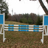 3 Stripe 1 Color Round Rails/Poles Wood Horse Jumps Set/3 - Platinum Jumps