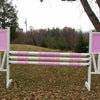 3 Stripe 1 Color Round Rails/Poles Wood Horse Jumps Set/3 - Platinum Jumps