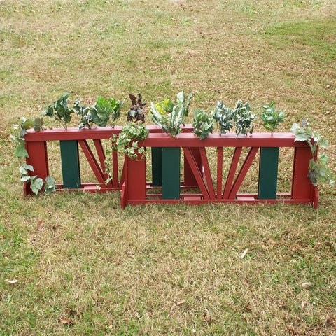 Center Picket "V" Design Brush Box Wood Horse Jumps Set/2 - Platinum Jumps