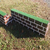 Brick Pattern Roll Top Wall Horse Jumps Set/2 - Platinum Jumps
