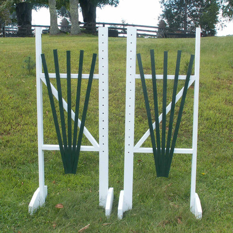 5 Panel Fan Wood Wing Standards Horse Jumps - Platinum Jumps