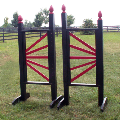 6ft Colored Side Fan Finial Black Jumper Wing Standards Horse Jumps #250 - Platinum Jumps