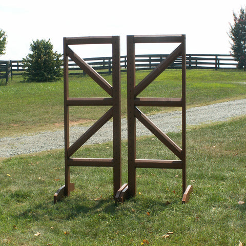 6ft Cut Rail Square Design Jumper Wing Standards #253 - Platinum Jumps
