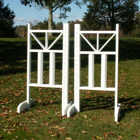 6ft Top Picket Triangle Cut Rail Bottom Jumper Wing Standards Horse Jumps #255 - Platinum Jumps