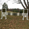 6ft Solid Panel Top Triple Rail "V" Bottom Jumper Wing Standards Horse Jumps #257 - Platinum Jumps