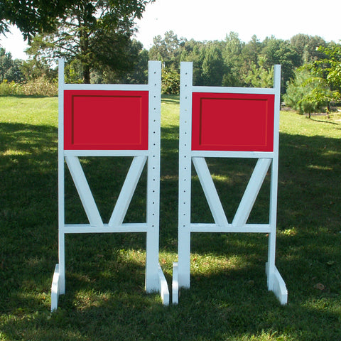 6ft Solid Panel Top Double Rail "V" Bottom Jumper Wing Standards Horse Jumps #258