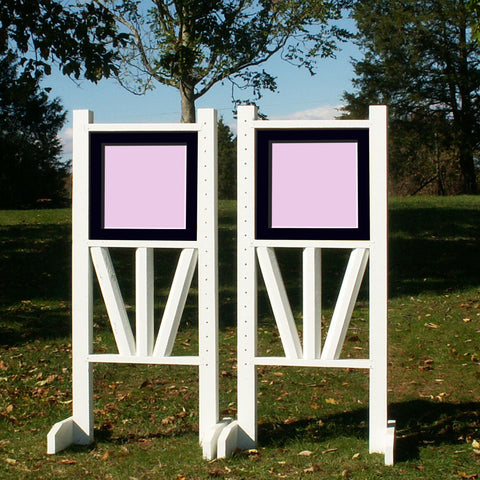 6ft 2 Color Panel Top 3 Rail "V" Bottom Jumper Wing Standards Horse Jumps #262 - Platinum Jumps