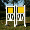 6ft 2 Color Solid Panel Top Triple Rail "V" Bottom Jumper Wing Standards Horse Jumps #262 - Platinum Jumps