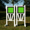 6ft 2 Color Solid Panel Top Triple Rail "V" Bottom Jumper Wing Standards Horse Jumps #262 - Platinum Jumps