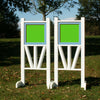 6ft 2 Color Solid Panel Top Triple Rail "V" Bottom Jumper Wing Standards Horse Jumps #262 - Platinum Jumps