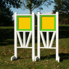 6ft 2 Color Solid Panel Top Triple Rail "V" Bottom Jumper Wing Standards Horse Jumps #262 - Platinum Jumps