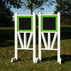 6ft 2 Color Solid Panel Top Triple Rail "V" Bottom Jumper Wing Standards Horse Jumps #262 - Platinum Jumps