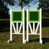 6ft 2 Color Solid Panel Top Triple Rail "V" Bottom Jumper Wing Standards Horse Jumps #262 - Platinum Jumps