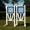 6ft 2 Color Solid Panel Top Triple Rail "V" Bottom Jumper Wing Standards Horse Jumps #262 - Platinum Jumps