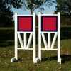6ft 2 Color Solid Panel Top Triple Rail "V" Bottom Jumper Wing Standards Horse Jumps #262 - Platinum Jumps