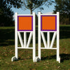6ft 2 Color Solid Panel Top Triple Rail "V" Bottom Jumper Wing Standards Horse Jumps #262 - Platinum Jumps