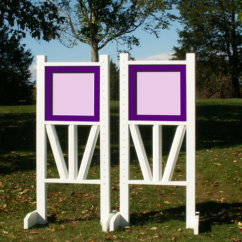 6ft 2 Color Panel Top 3 Rail "V" Bottom Jumper Wing Standards Horse Jumps #262