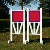 6ft 2 Color Solid Panel Top Triple Rail "V" Bottom Jumper Wing Standards Horse Jumps #262 - Platinum Jumps