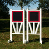 6ft 2 Color Solid Panel Top Triple Rail "V" Bottom Jumper Wing Standards Horse Jumps #262 - Platinum Jumps