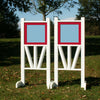 6ft 2 Color Solid Panel Top Triple Rail "V" Bottom Jumper Wing Standards Horse Jumps #262 - Platinum Jumps