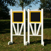6ft 2 Color Solid Panel Top Triple Rail "V" Bottom Jumper Wing Standards Horse Jumps #262 - Platinum Jumps