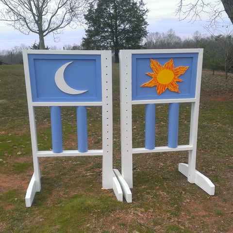 6ft Day and Night Jumper Wing Standards Horse Jumps #263 - Platinum Jumps