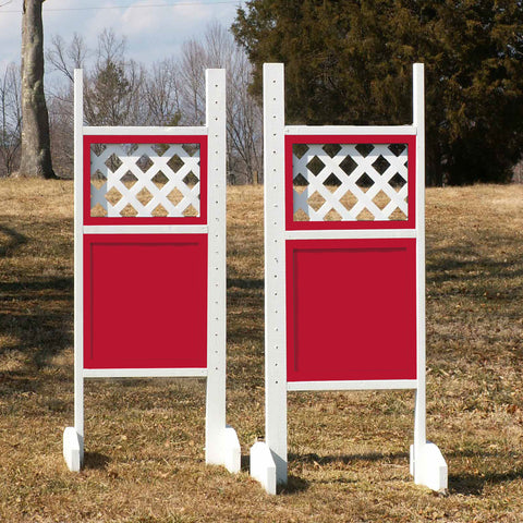 Lattice Top Solid Bottom Wing Standards Wood Horse Jumps #209