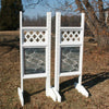 Lattice Top Stone Bottom Wing Standards Wood Horse Jumps - Platinum Jumps