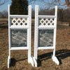 Lattice Top Stone Bottom Wing Standards Wood Horse Jumps - Platinum Jumps