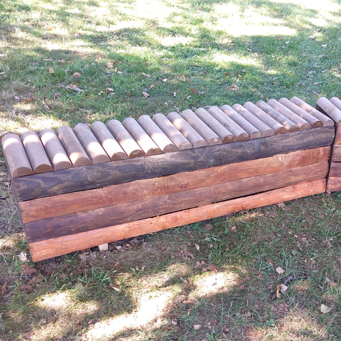 Natural Bark Log Top Wall Horse Jumps Set/2 - Platinum Jumps