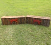 Natural Bark Vertical Panel Fox Box Horse Jumps Set/2 - Platinum Jumps