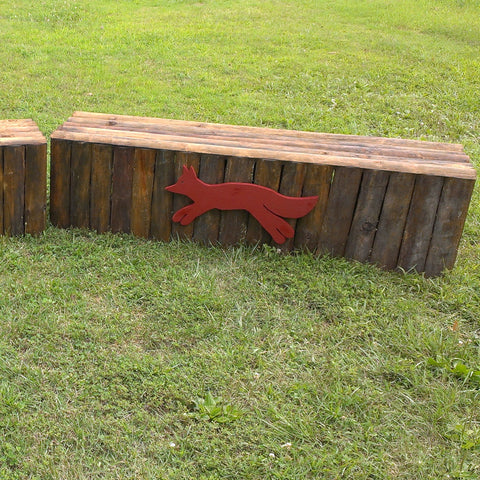 Natural Bark Vertical Panel Fox Box Horse Jumps Set/2 - Platinum Jumps