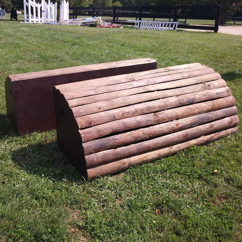 Natural Bark Roll Top Horse Jumps Set/2 - Platinum Jumps