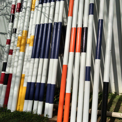 10ft Center Colored Stripe CUT Rails/Poles Wood Horse Jumps