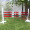 Double Band Colored Round Rails/Poles Wood Horse Jumps Set/3 - Platinum Jumps