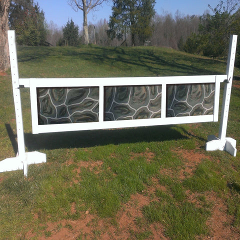 3 Panel Stone Pattern Gate Wood Horse Jumps - Platinum Jumps