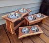 Live Edge Red Cedar Dog | Cat | Pet Bowl Feeder | Stand