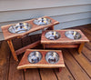 Live Edge Red Cedar Dog | Cat | Pet Bowl Feeder | Stand