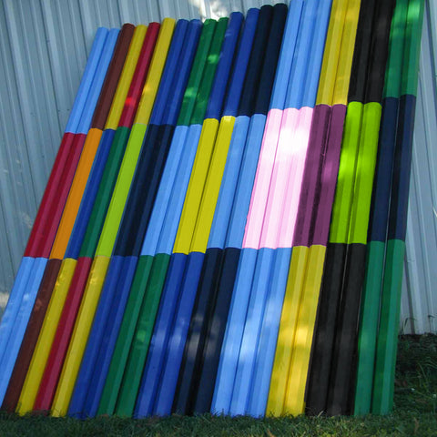 2 Color Stripe 10ft Cut Rails/Poles Wood Horse Jumps - Platinum Jumps