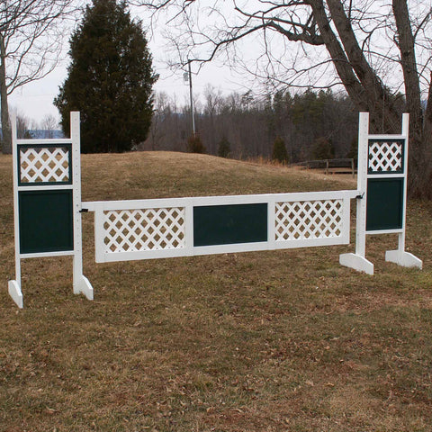 2 Outside Lattice Panel Gate Wood Horse Jumps - Platinum Jumps