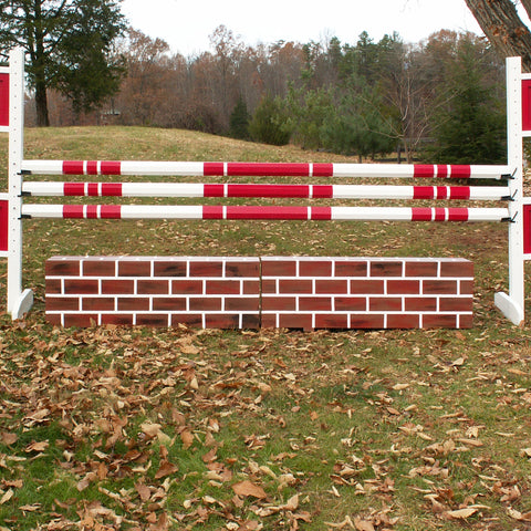 Brick Pattern Wall Wood Horse Jumps Set/2 - Platinum Jumps