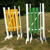 3 Panel Colored Wing Standards Wood Horse Jumps - Platinum Jumps