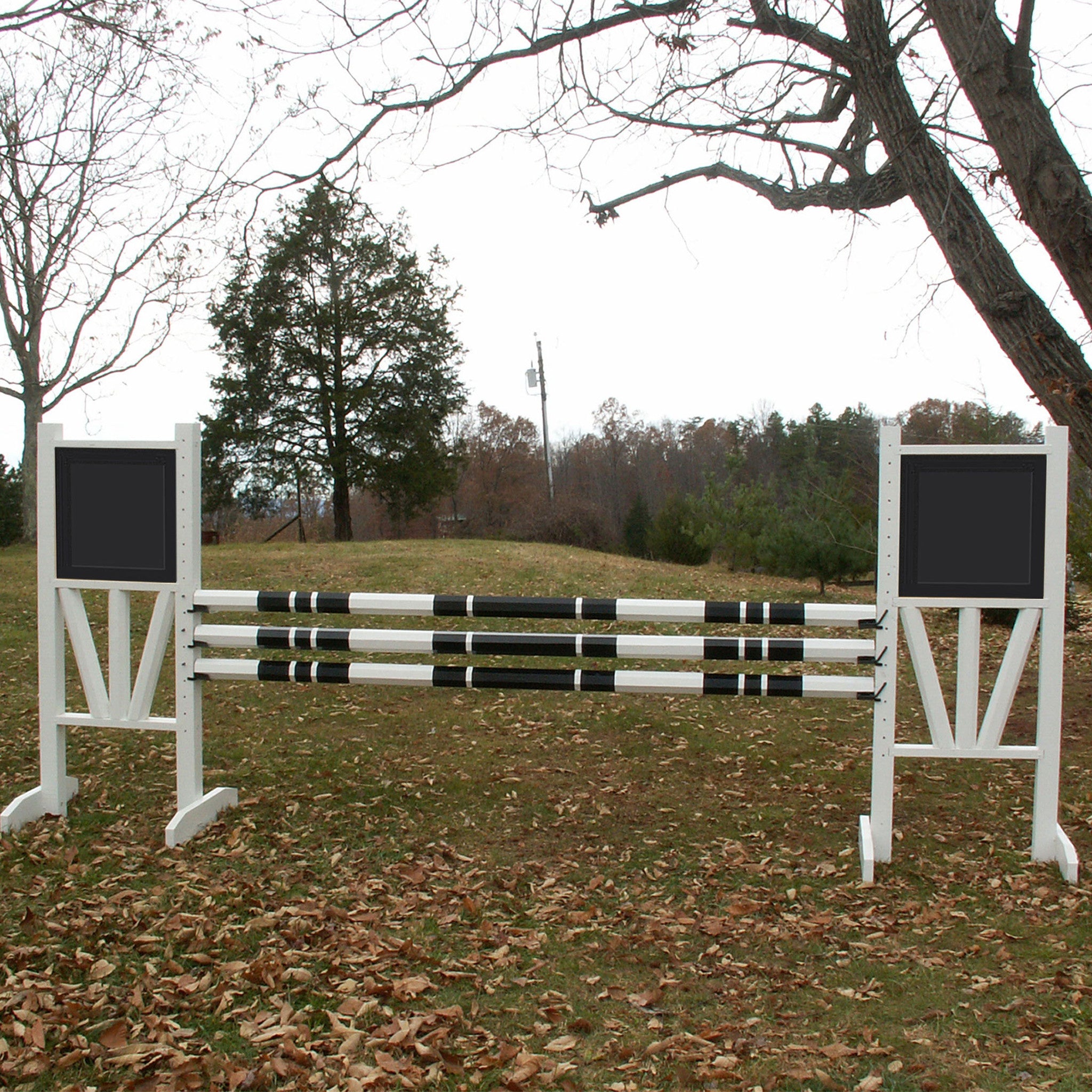 3 Stripe 1 Color CUT Rails/Poles Wood Horse Jumps Set/3 #802– Platinum ...