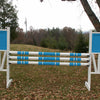 3 Stripe 1 Color Cut Rails/Poles Wood Horse Jumps Set/3 - Platinum Jumps