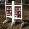 Solid Brick Panel Wing Standards Wood Horse Jumps - Platinum Jumps