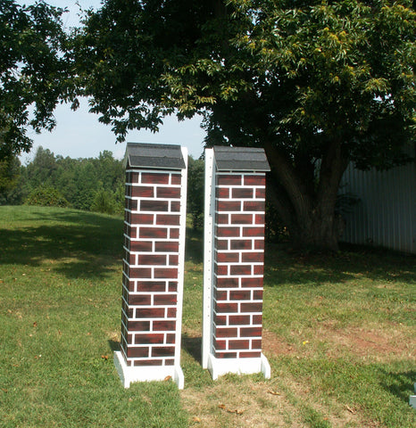 Skinny Brick Column Standards Wood Horse Jumps - Platinum Jumps