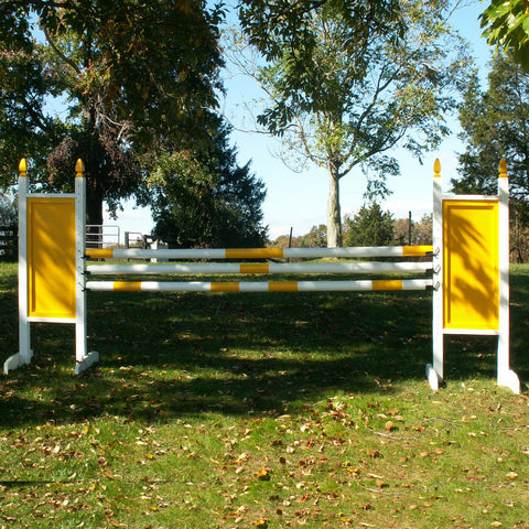 6ft Colored Solid Panel Finial Jumper Wing Standards Horse Jumps #256 - Platinum Jumps